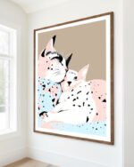 Shop Cats Kittens Terrazzo Painting Art Print, Canvas Print, Commercial digital license & Instant download printable - exclusively available at 83oranges.com by artist Uma Gokhale India