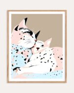 Shop Cats Kittens Terrazzo Painting Art Print, Canvas Print, Commercial digital license & Instant download printable - exclusively available at 83oranges.com by artist Uma Gokhale India