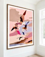 Shop Soaring Silhouettes Seagulls Art Print, Canvas Print, Commercial digital license & Instant download printable - exclusively available at 83oranges.com by artist Uma Gokhale India