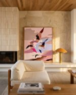 Shop Soaring Silhouettes Seagulls Art Print, Canvas Print, Commercial digital license & Instant download printable - exclusively available at 83oranges.com by artist Uma Gokhale India