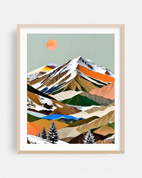 Shop Dreamy Mountain Collage small batch Art Print, Canvas Print & Fabric Print - exclusively available at 83oranges.com by artist Uma Gokhale India