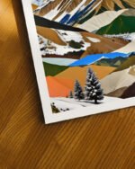 Shop whispers of the summit Dreamy Mountain Collage small batch Art Print, Canvas Print & Fabric Print - exclusively available at 83oranges.com by artist Uma Gokhale India