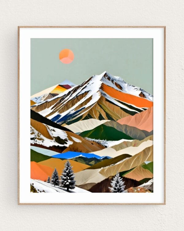 Shop Dreamy Mountain Collage small batch Art Print, Canvas Print & Fabric Print - exclusively available at 83oranges.com by artist Uma Gokhale India