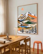 Shop whispers of the summit Dreamy Mountain Collage small batch Art Print, Canvas Print & Fabric Print - exclusively available at 83oranges.com by artist Uma Gokhale India [In Your Space]