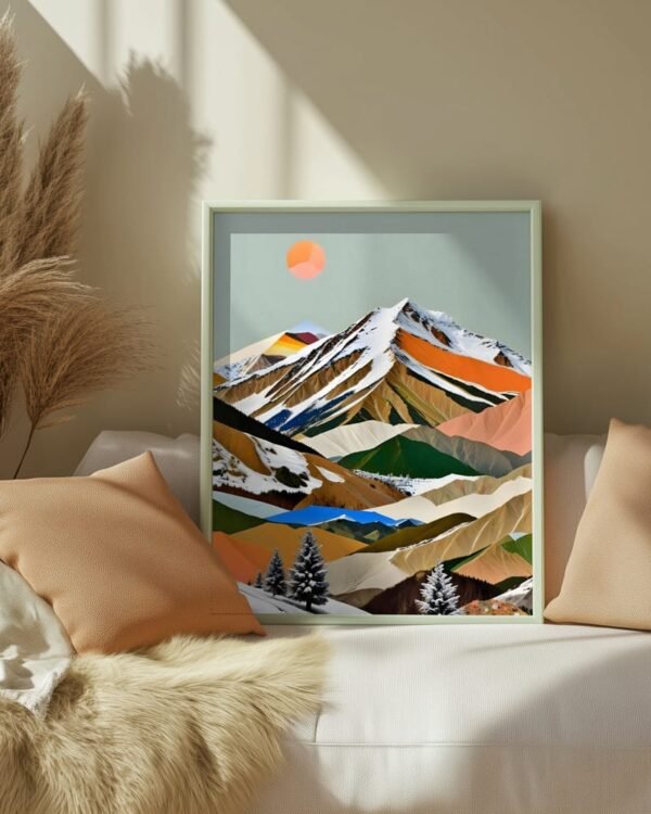 Shop Dreamy Mountain Collage small batch Art Print, Canvas Print & Fabric Print - exclusively available at 83oranges.com by artist Uma Gokhale India