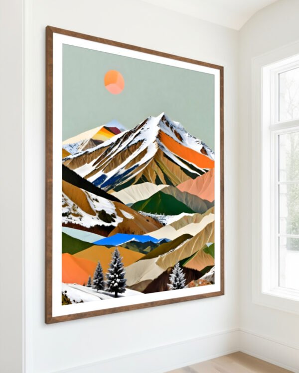Shop whispers of the summit Dreamy Mountain Collage small batch Art Print, Canvas Print & Fabric Print - exclusively available at 83oranges.com by artist Uma Gokhale India