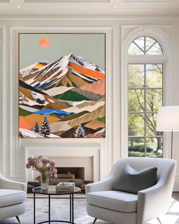 Shop whispers of the summit Dreamy Mountain Collage small batch Art Print, Canvas Print & Fabric Print - exclusively available at 83oranges.com by artist Uma Gokhale India