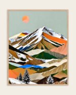 Shop whispers of the summit Dreamy Mountain Collage small batch Art Print, Canvas Print & Fabric Print - exclusively available at 83oranges.com by artist Uma Gokhale India