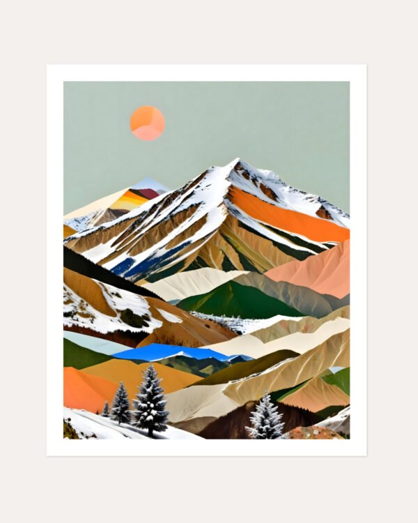 Shop Dreamy Mountain Collage small batch Art Print, Canvas Print & Fabric Print - exclusively available at 83oranges.com by artist Uma Gokhale India
