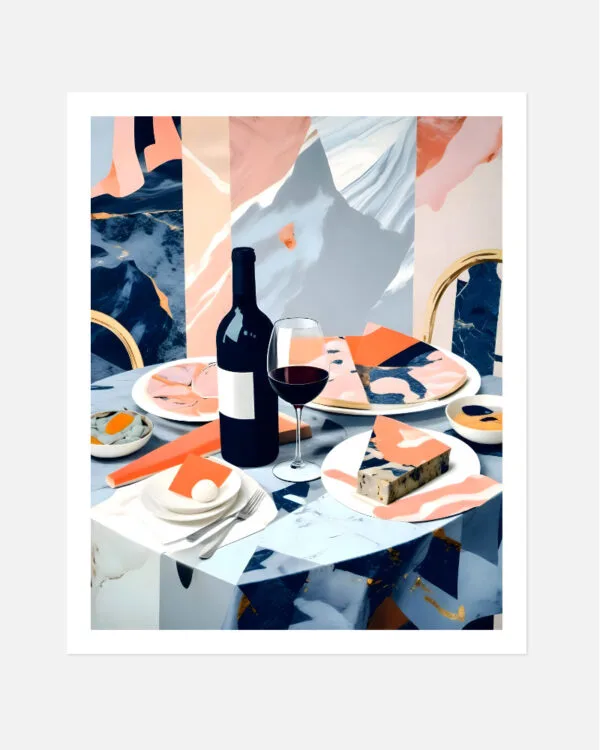 Shop Italian Lunch small batch Art Print, Canvas Print & Fabric Print - exclusively available at 83oranges.com by artist Uma Gokhale India