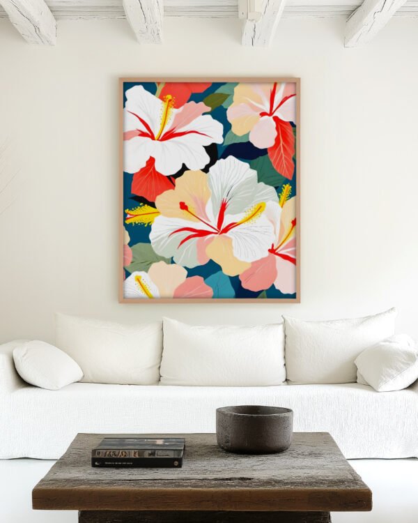 Shop Tropical Hibiscus Botanical Art Print, Canvas Print & Fabric Print - exclusively available at 83oranges.com by artist Uma Gokhale India