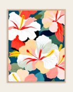 Shop Tropical Hibiscus Botanical Art Print, Canvas Print & Fabric Print - exclusively available at 83oranges.com by artist Uma Gokhale India