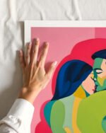 Shop Ardor passion lovers passionate embrace hug Art Print, Canvas Print, Commercial digital license & Instant download printable- exclusively available at 83oranges.com by artist Uma Gokhale India