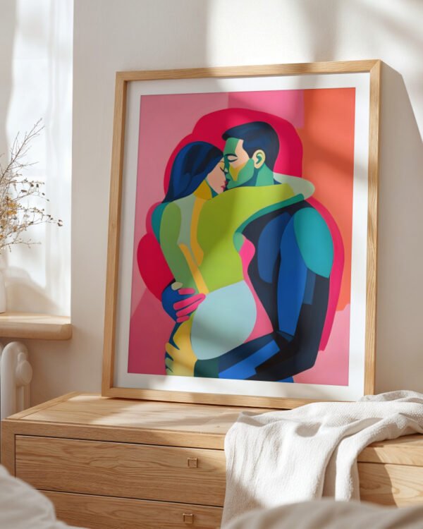 Shop Ardor passion lovers passionate embrace hug Art Print, Canvas Print, Commercial digital license & Instant download printable- exclusively available at 83oranges.com by artist Uma Gokhale India