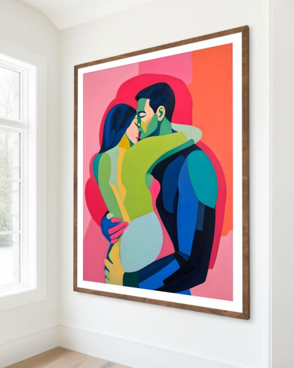 Shop Ardor passion lovers passionate embrace hug Art Print, Canvas Print, Commercial digital license & Instant download printable- exclusively available at 83oranges.com by artist Uma Gokhale India