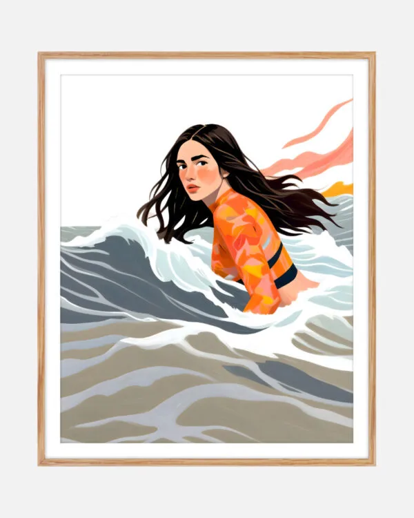 Shop Against The Flow Independent Strong Bold Woman small batch Art Print, Canvas Print & Fabric Print - exclusively available at 83oranges.com by artist Uma Gokhale India
