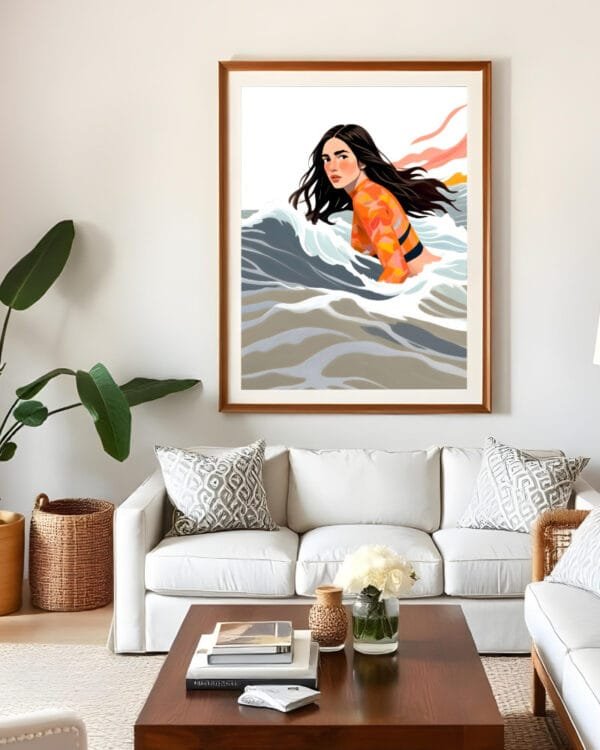 Shop Against The Flow Independent Strong Bold Woman small batch Art Print, Canvas Print & Fabric Print - exclusively available at 83oranges.com by artist Uma Gokhale India