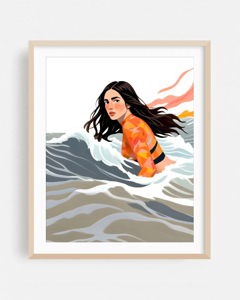 Shop Against The Flow Independent Strong Bold Woman small batch Art Print, Canvas Print & Fabric Print - exclusively available at 83oranges.com by artist Uma Gokhale India