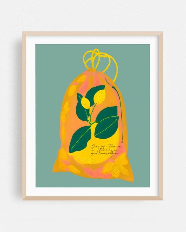 Shop life giving you lemons motivational quirky typography Art Print, Canvas Print & Fabric Print - exclusively available at 83oranges.com by artist Uma Gokhale India