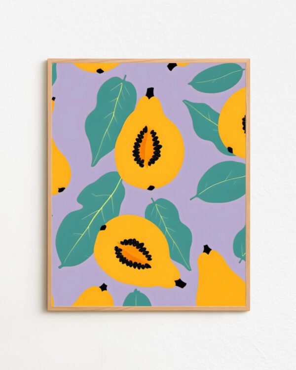 Shop Papaya Tropical fruit Art Print, Canvas Print & Fabric Print - exclusively available at 83oranges.com by artist Uma Gokhale India