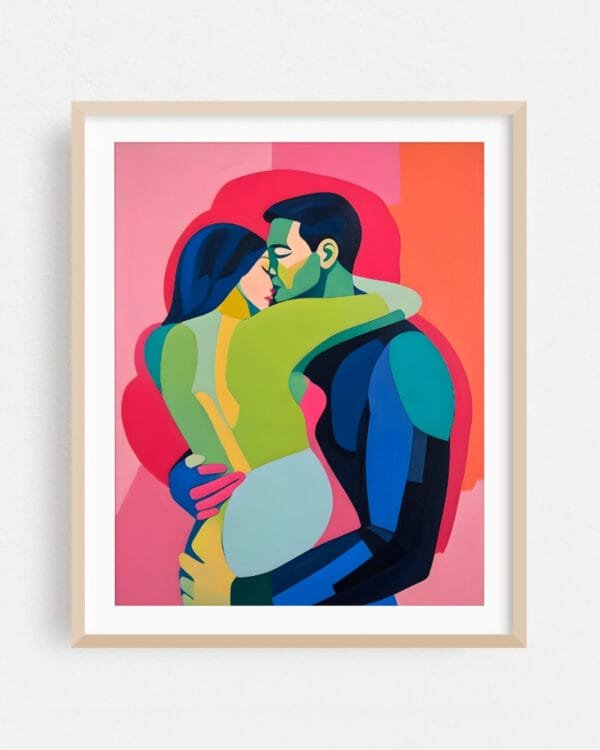 Shop Ardor passion lovers passionate embrace hug Art Print, Quirky Funny Sleep Canvas Print & Fabric Print - exclusively available at 83oranges.com by artist Uma Gokhale India