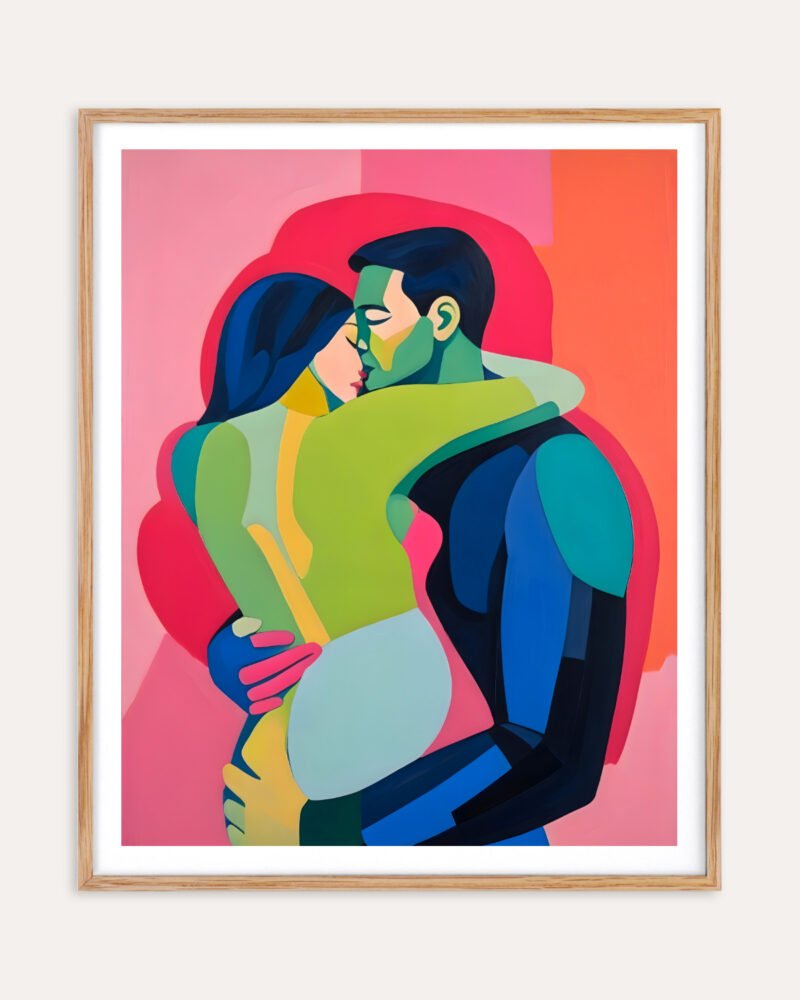 Shop Ardor passion lovers passionate embrace hug Art Print, Canvas Print, Commercial digital license & Instant download printable- exclusively available at 83oranges.com by artist Uma Gokhale India