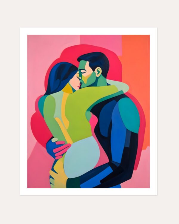 Shop Ardor passion lovers passionate embrace hug Art Print, Canvas Print, Commercial digital license & Instant download printable- exclusively available at 83oranges.com by artist Uma Gokhale India