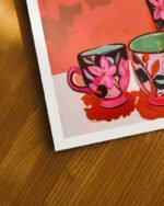 Shop Threesome tea party prep eclectic bohemian maximalist painting small batch graphic Art Print, Canvas Print, Commercial digital license & Instant download printable - exclusively available at 83oranges.com by artist Uma Gokhale India