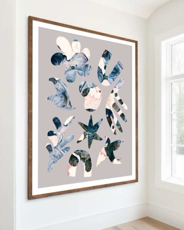 Shop abstract eclectic marble graphic art small batch graphic Art Print, Canvas Print, Commercial digital license & Instant download printable - exclusively available at 83oranges.com by artist Uma Gokhale India