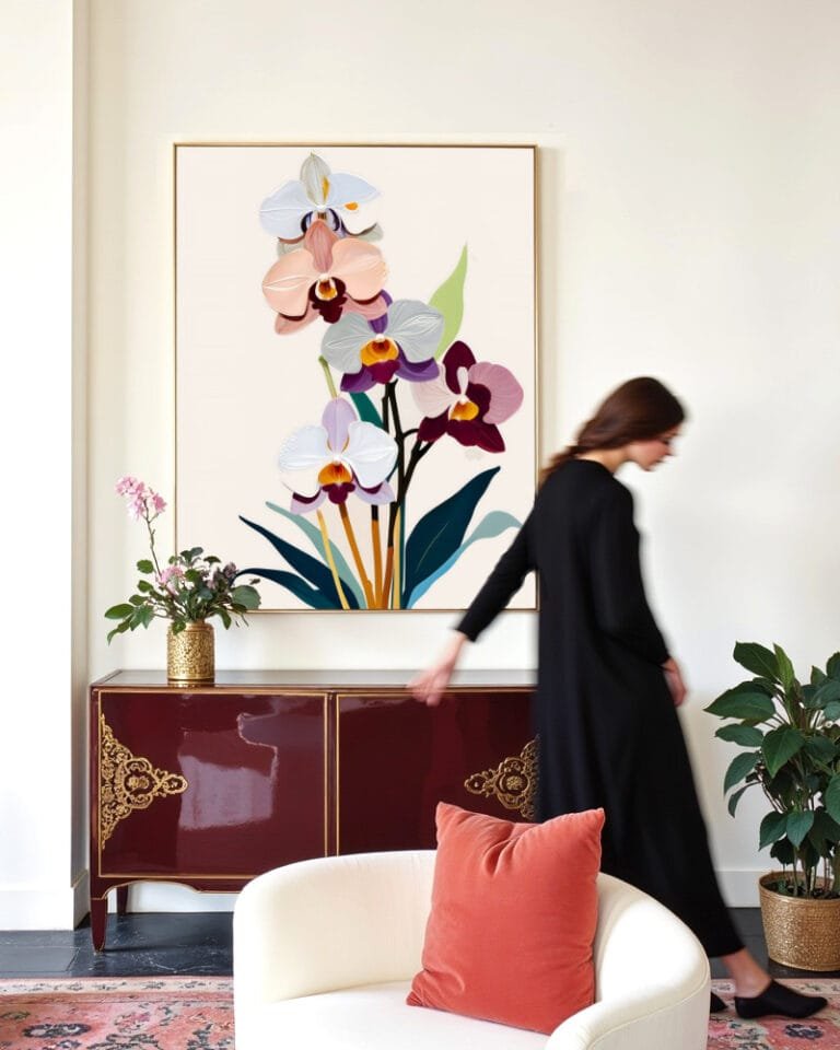 Shop Orchids Painting Floral Botanical Nature Art Print, Canvas Print & Fabric Print - exclusively available at 83oranges.com by artist Uma Gokhale India