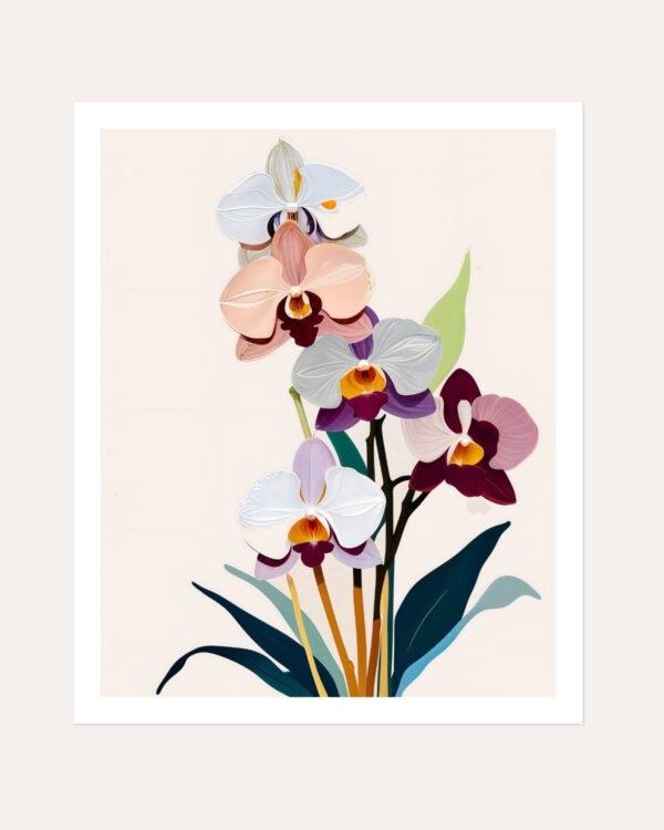 Shop Orchids Painting Floral Botanical Nature Art Print, Canvas Print, Commercial digital license & Instant download printable- exclusively available at 83oranges.com by artist Uma Gokhale India