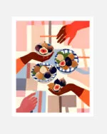 Shop Figs & fika - party tabletop eclectic bohemian painting small batch graphic Art Print, Canvas Print & Fabric Print - exclusively available at 83oranges.com by artist Uma Gokhale India