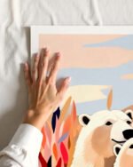 Shop Polar bears animals wildlife winter friends painting Art Print, Canvas Print, Commercial digital license & Instant download printable - exclusively available at 83oranges.com by artist Uma Gokhale India