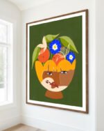 Shop Abundance of Thoughts Botanical Abstract Art Print, Canvas Print, Commercial digital license & Instant download printable - exclusively available at 83oranges.com by artist Uma Gokhale India