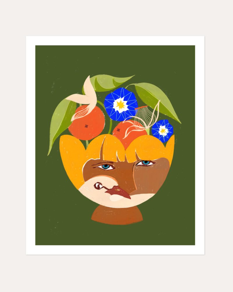 Shop Abundance of Thoughts Botanical Abstract Art Print, Canvas Print, Commercial digital license & Instant download printable - exclusively available at 83oranges.com by artist Uma Gokhale India