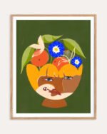 Shop Abundance of Thoughts Botanical Abstract Art Print, Canvas Print, Commercial digital license & Instant download printable - exclusively available at 83oranges.com by artist Uma Gokhale India