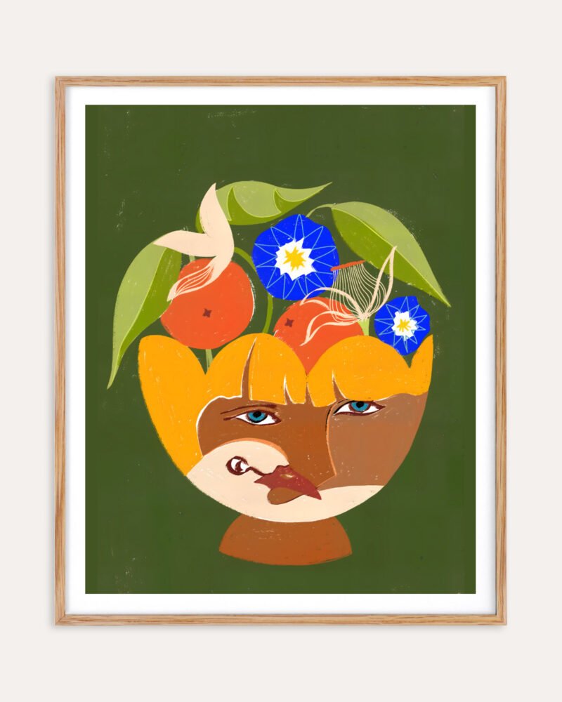 Shop Abundance of Thoughts Botanical Abstract Art Print, Canvas Print, Commercial digital license & Instant download printable - exclusively available at 83oranges.com by artist Uma Gokhale India