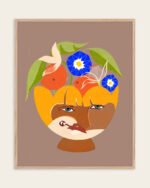 Shop Abundance of Thoughts Botanical Abstract Art Print, Canvas Print, Commercial digital license & Instant download printable - exclusively available at 83oranges.com by artist Uma Gokhale India