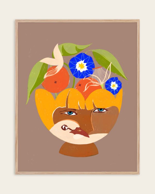 Shop Abundance of Thoughts Botanical Abstract Art Print, Canvas Print, Commercial digital license & Instant download printable - exclusively available at 83oranges.com by artist Uma Gokhale India