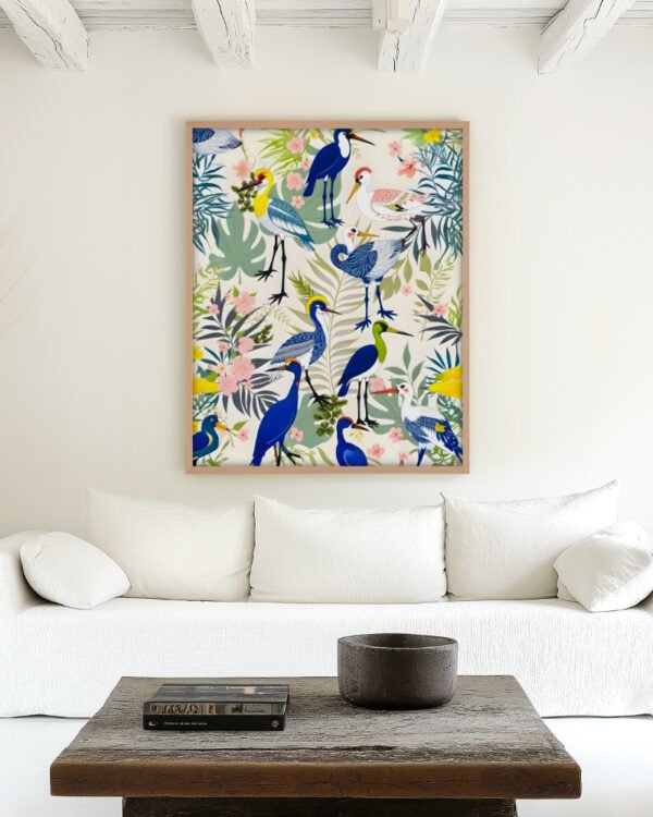 Shop bird symphony birds botanical wildlife forest small batch Art Print, Canvas Print & Fabric Print - exclusively available at 83oranges.com by artist Uma Gokhale India