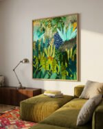 Shop jungle Botanical Nature Painting Art Print, Canvas Print, Commercial digital license & Instant printable download - available at 83oranges.com by artist Uma Gokhale India