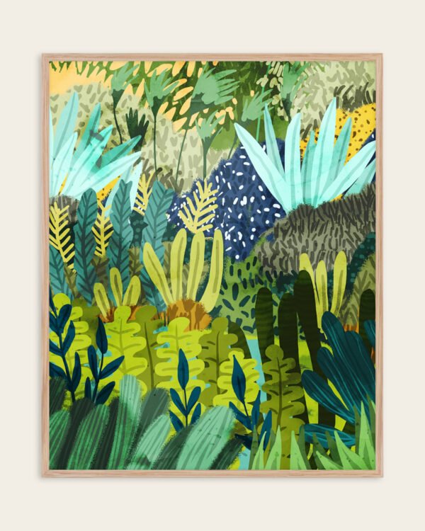 Shop jungle Botanical Nature Painting Art Print, Canvas Print, Commercial digital license & Instant printable download - available at 83oranges.com by artist Uma Gokhale India
