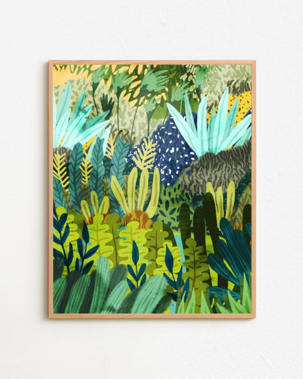 Shop jungle Botanical Nature Painting Art Print, Canvas Print, digital printable download - available at 83oranges.com by artist Uma Gokhale India