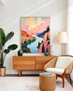 Shop abstract mountain collage nature landscape small batch graphic Art Print, Canvas Print & Fabric Print - exclusively available at 83oranges.com by artist Uma Gokhale India