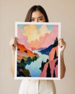 Shop abstract mountain collage nature landscape small batch graphic Art Print, Canvas Print & Fabric Print - exclusively available at 83oranges.com by artist Uma Gokhale India