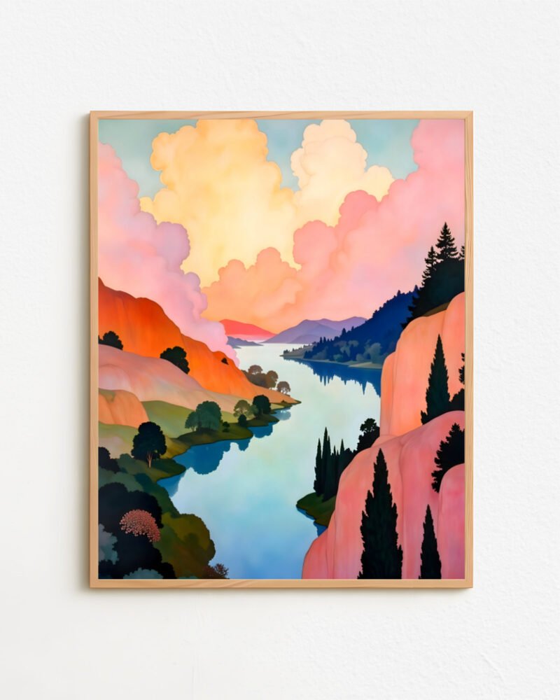 Shop abstract mountain collage nature landscape small batch graphic Art Print, Canvas Print & Fabric Print - exclusively available at 83oranges.com by artist Uma Gokhale India