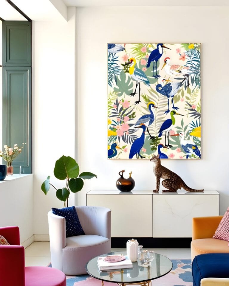 Shop bird symphony birds botanical wildlife forest small batch Art Print, Canvas Print & Fabric Print - exclusively available at 83oranges.com by artist Uma Gokhale India