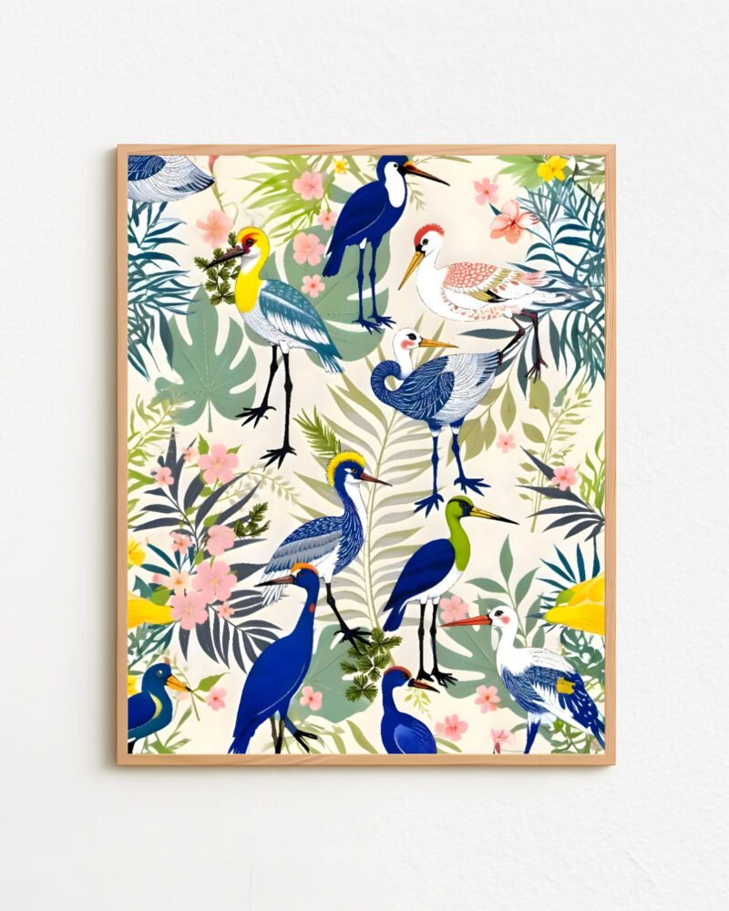 Shop bird symphony birds botanical wildlife forest small batch Art Print, Canvas Print & Fabric Print - exclusively available at 83oranges.com by artist Uma Gokhale India