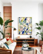 Shop bird symphony birds botanical wildlife forest small batch Art Print, Canvas Print & Fabric Print - exclusively available at 83oranges.com by artist Uma Gokhale India