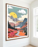 Shop abstract mountain collage nature landscape small batch graphic Art Print, Canvas Print & Fabric Print - exclusively available at 83oranges.com by artist Uma Gokhale India